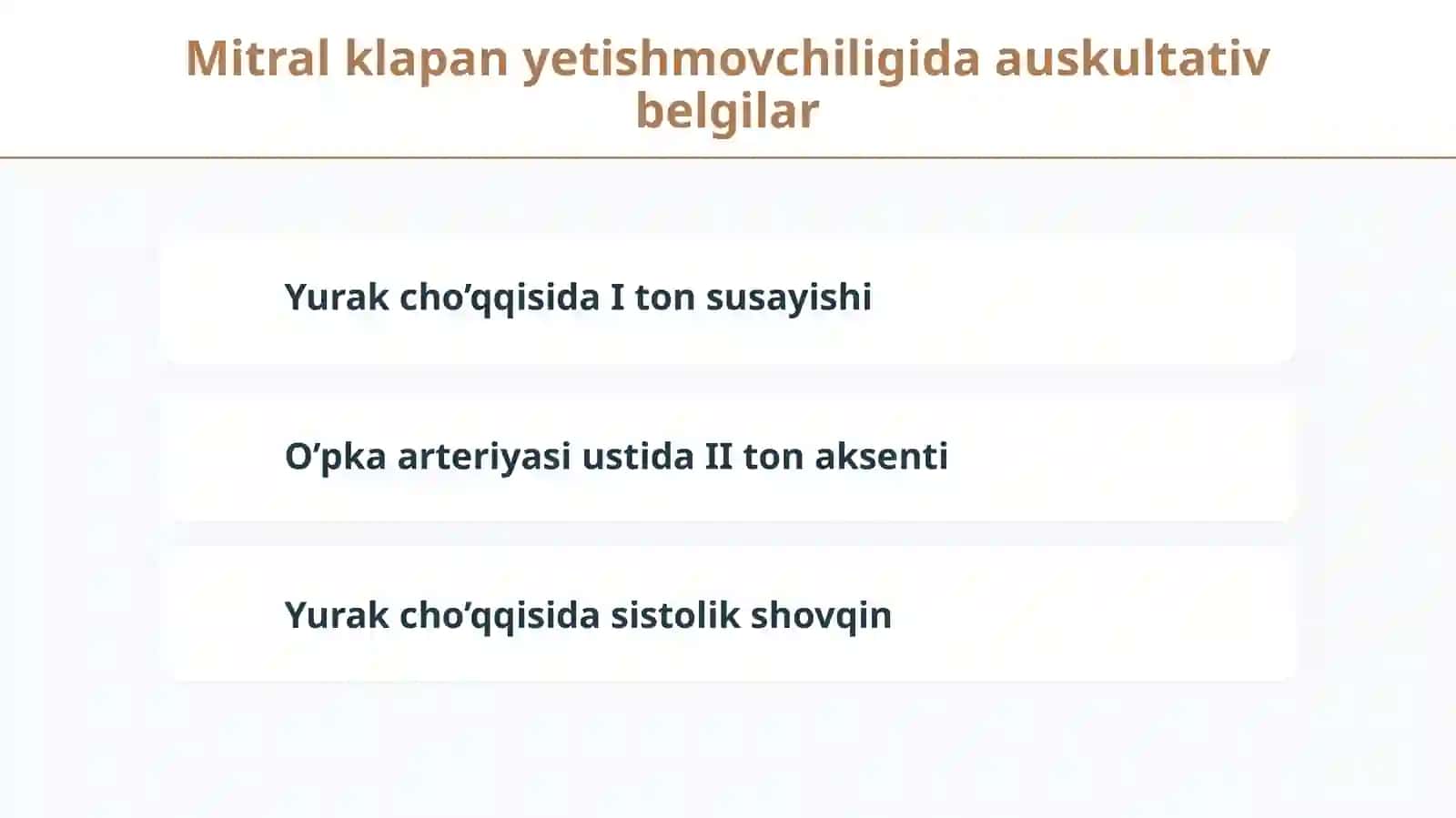 Revmatik isitma. Yurak nuqsonlari: Mitral nuqsonlar 4