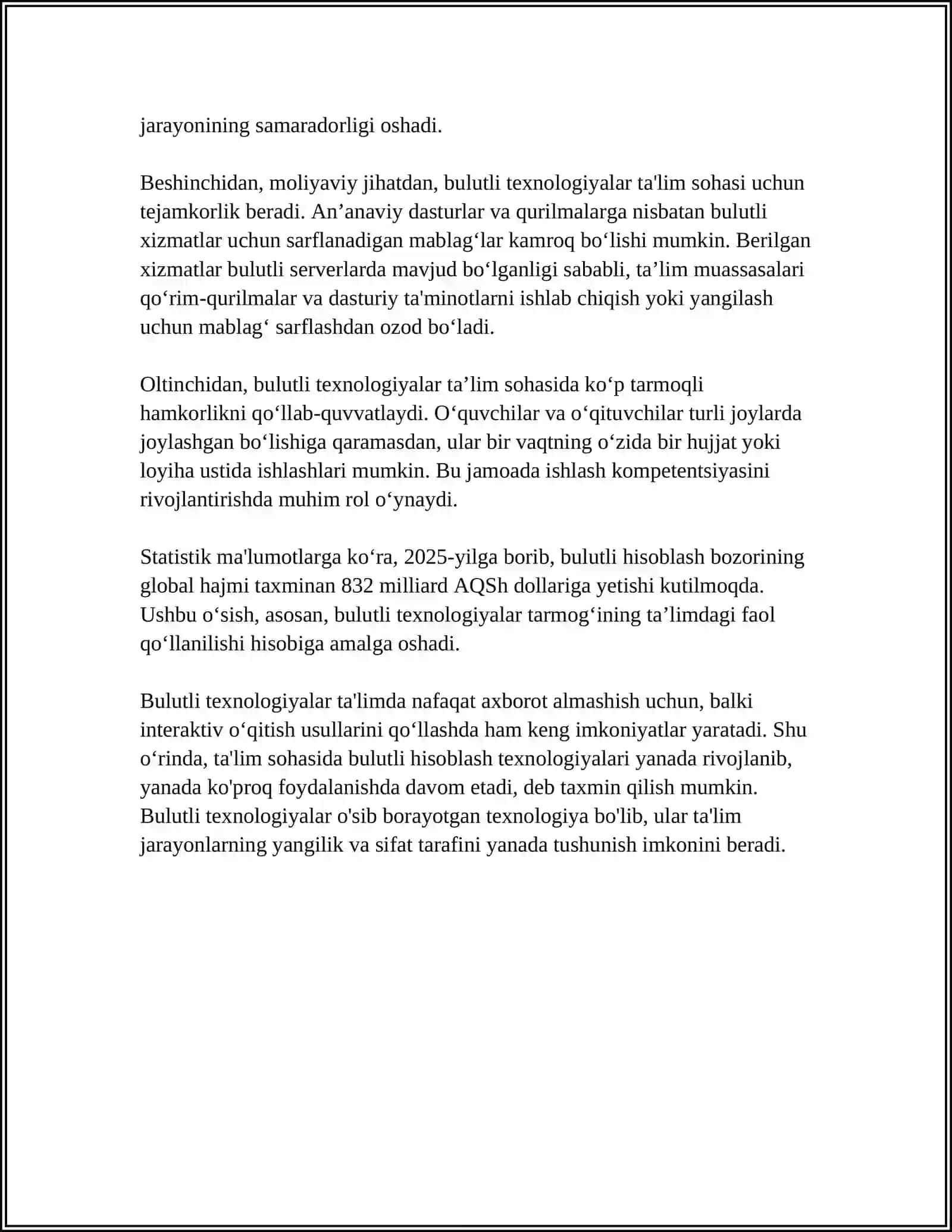 TALIM JARAYONIDA BULUTLI TEXNOLOGIYALARDAN FOYDALANISH 4