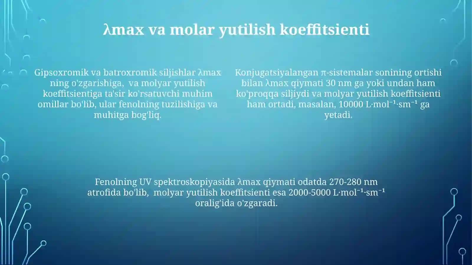 Fenollarning UB- spektroskopiyasi 4