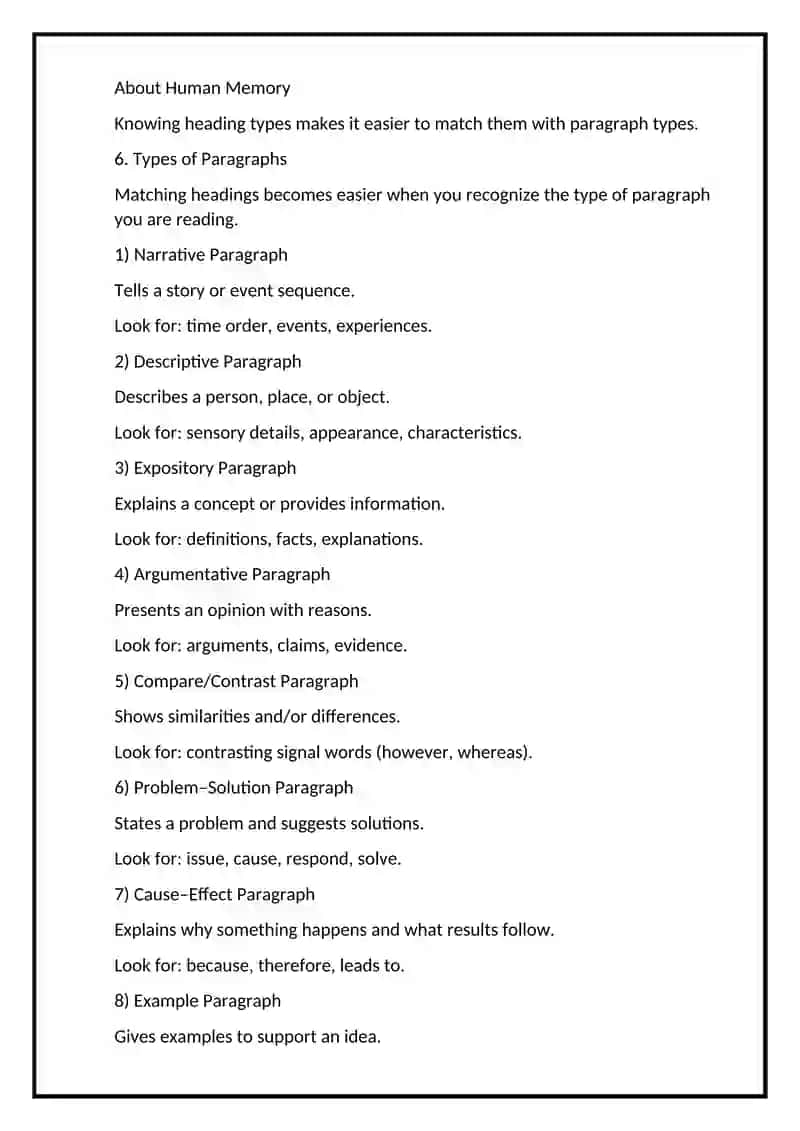 Matching Headings to Paragraphs - Complete Guide 4