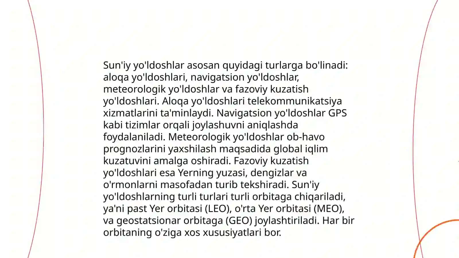 Suniy yo'ldosh tizimlari va vazifalari 4