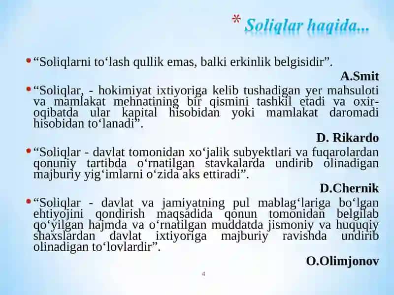 Soliqlarning iqtisodiy mohiyati va obyektiv zarurligi 4