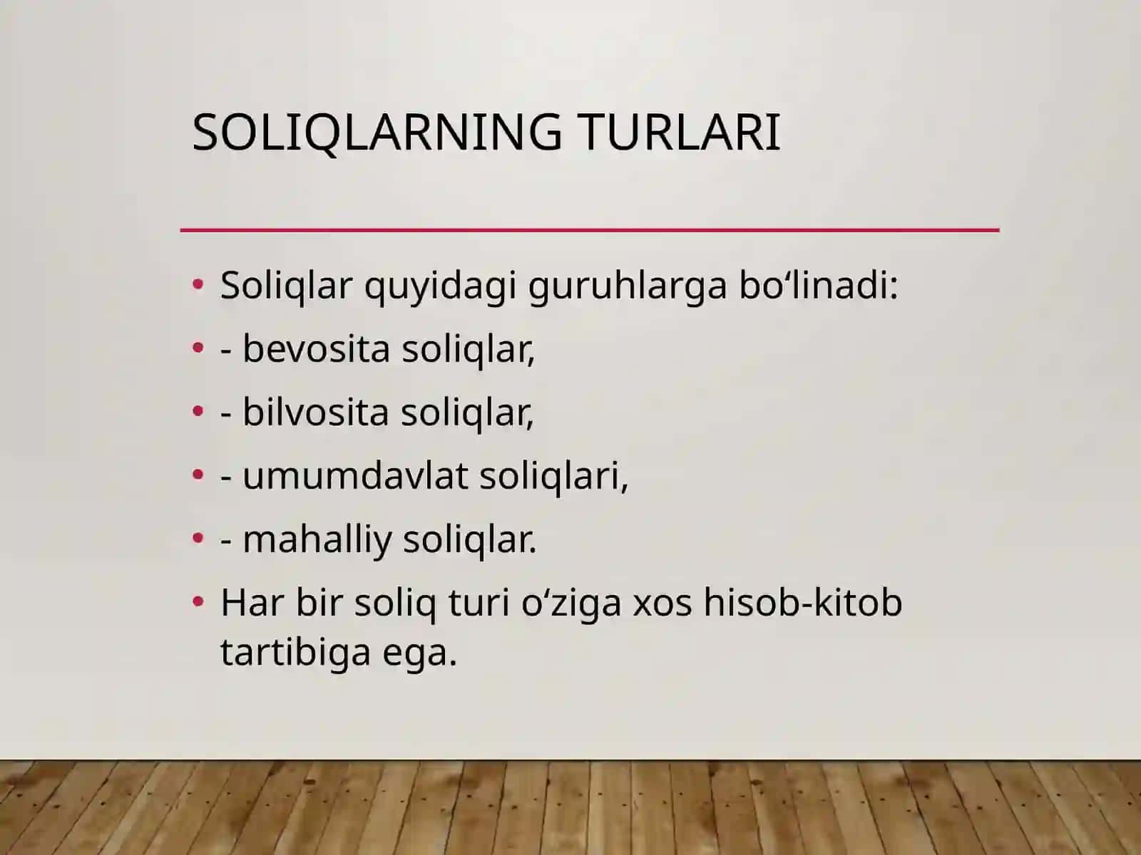 Soliqlar va boshqarish majburiy to‘lovlar hisobi Kirish 4