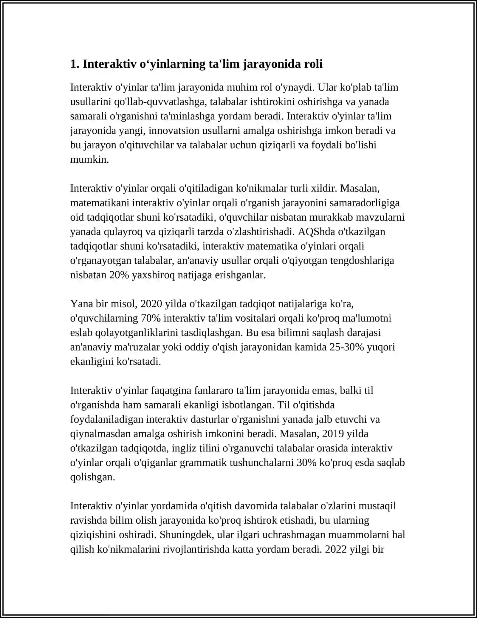 KASBIY TA'LIM METODIKASI FANINI O'QITISHDA INTERAKTIF O'YINLARNING AHAMIYATI 4