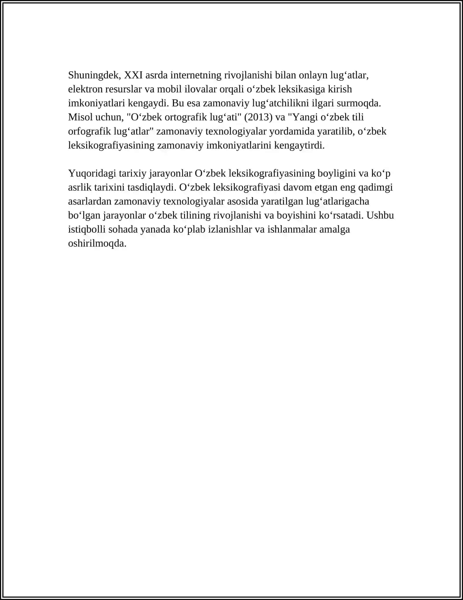 O'ZBEK LEKSIKOGRAFIYASI BIR TILLI VA KO'P TILLI LUG'ATLAR BILAN TANISHISH 4