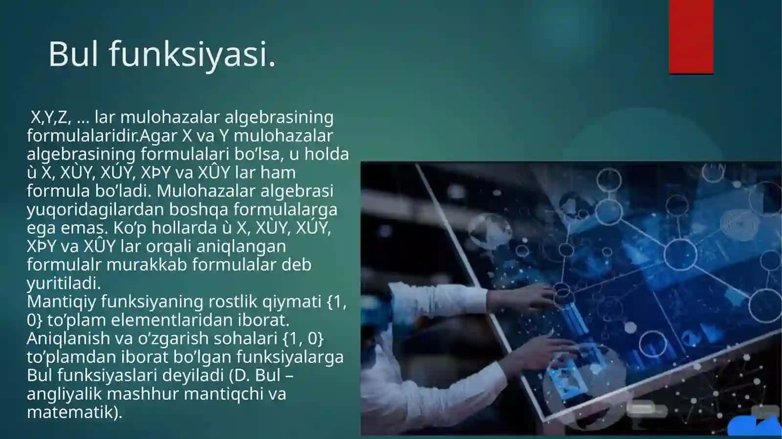 Bul algebrasi va vintellar 4