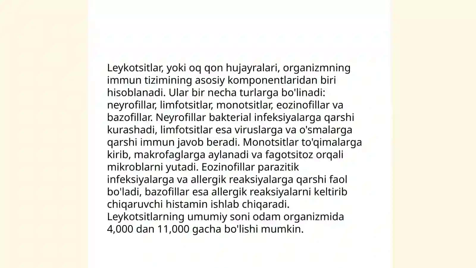 Leykotsitlar va immun tizimi 4