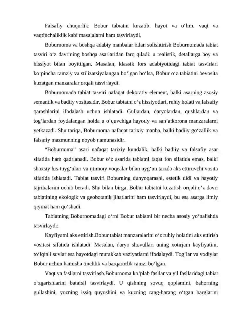 BOBURNOMADA TABIAT TASVIRI 4