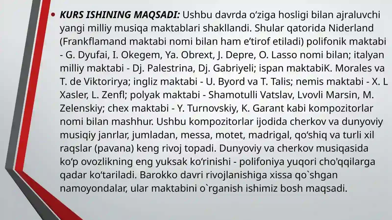 «BAROKKODAVRIDA ANGLIYA, OLMONIYA MUSIQA MADANIYATINING YUKSALISHI» 4