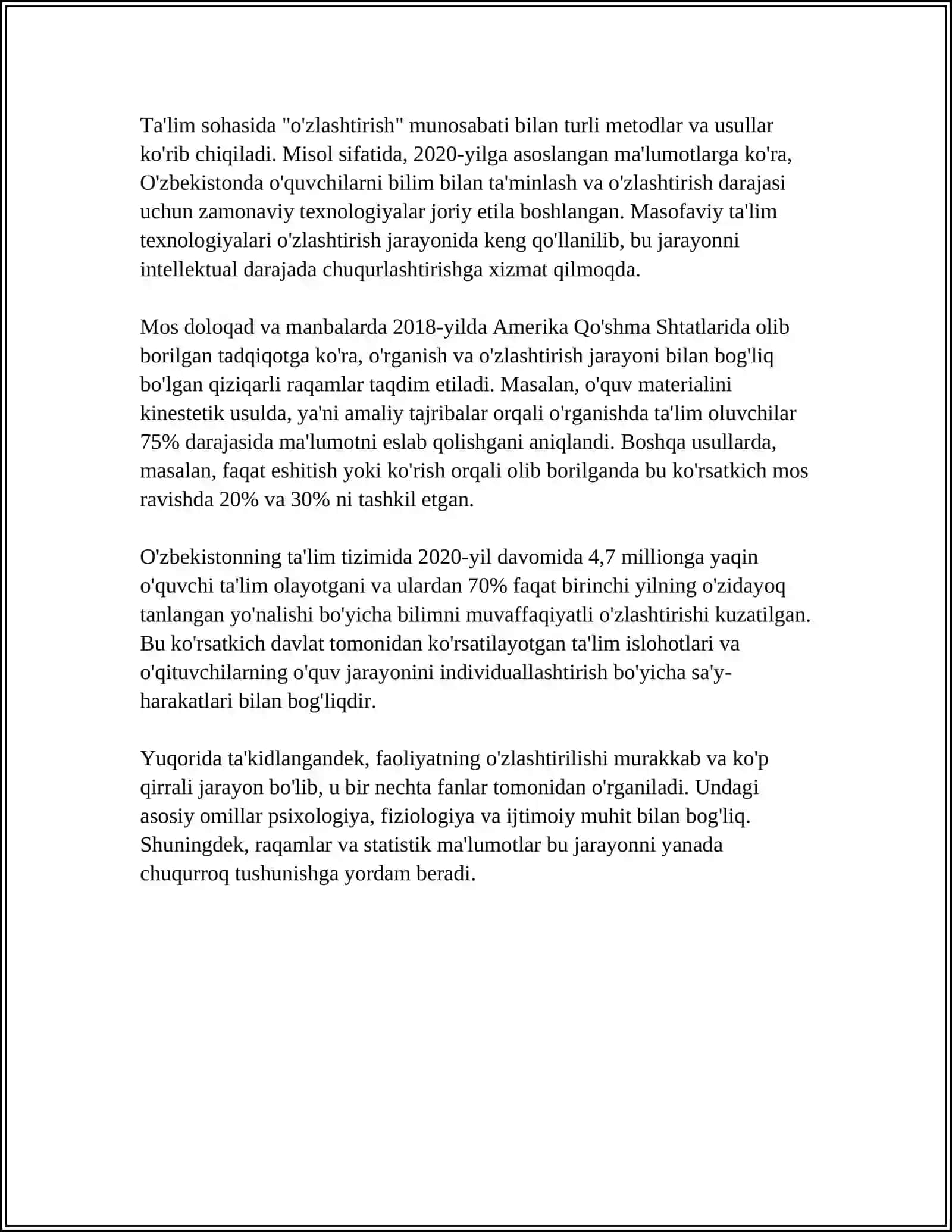 FAOLIYATNING O'ZLASHTIRILISHI VA MALAKALARNI EGALLASH 4