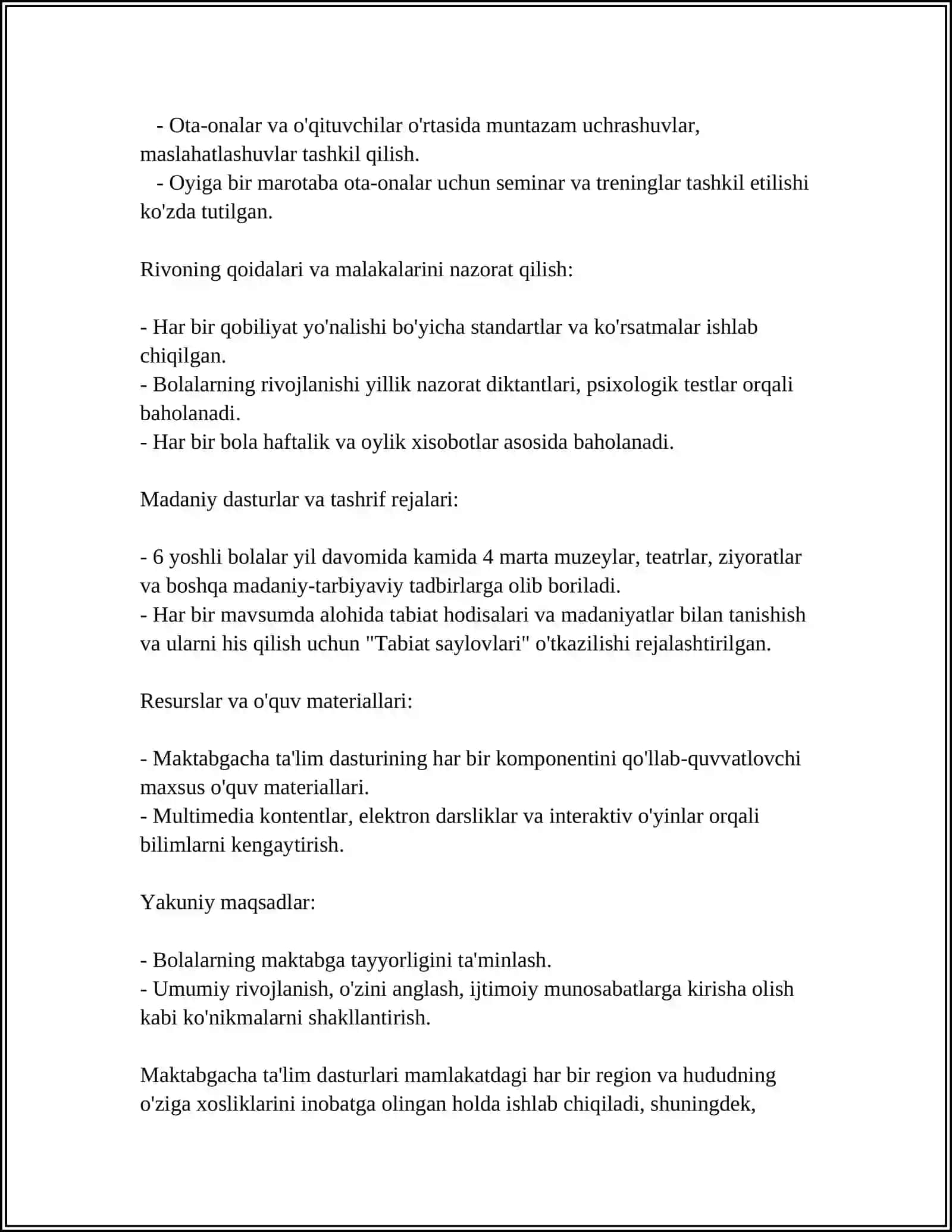 Maktabgacha Ta'lim va Tarbiyaning Davlat Standartlari 4