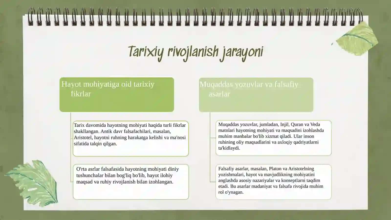 Hayotning mohiyati haqidagi tasavvurlarning rivojlanishi SBB-3-22 Alimova Sarvinoz 4