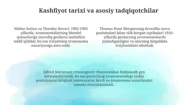 Irsiyatning xromosoma nazariyasi 4