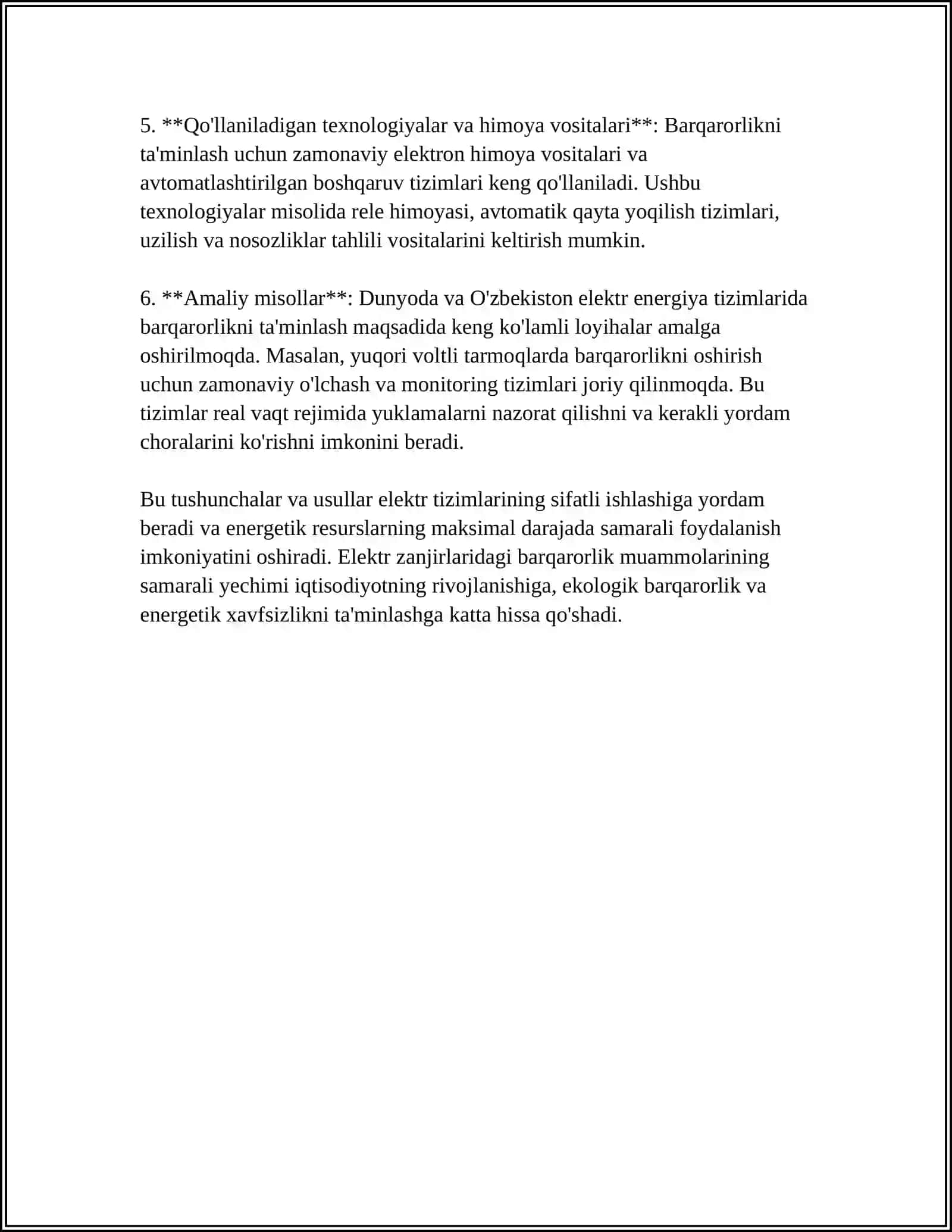 ELEKTR ZANJIRLARDA BARQARORLIK 4