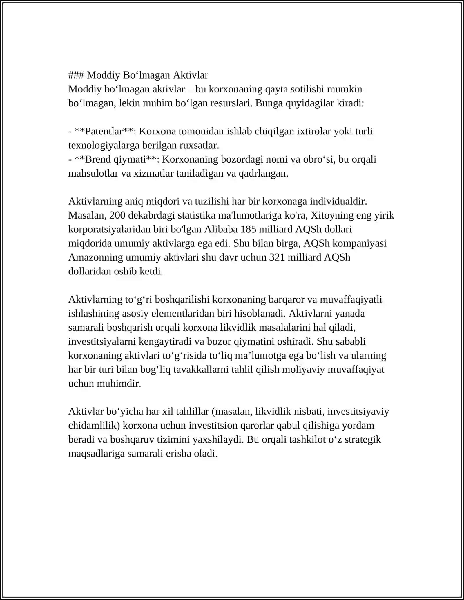 AKTIVLAR,MAJBURIYATLAR, HUSUSIY KAPITAL, ZAHIRALAR HAQIDA TUSHUNCHA 4