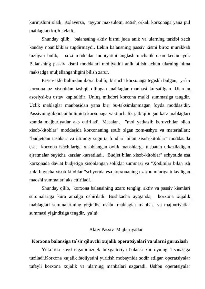 Buxgalteriya schyotlarining turkumlanishi 4