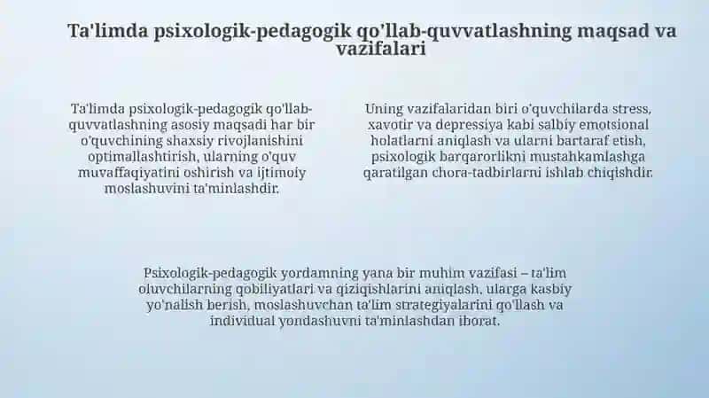 Zamonaviy ta'limda psixologik-pedagogik qo'llab quvvatlashni rivojlantirish 4