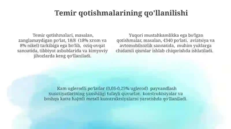 Temir va uning qotishmalari 4