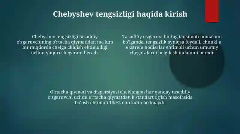Chebishev tengsizligi 4