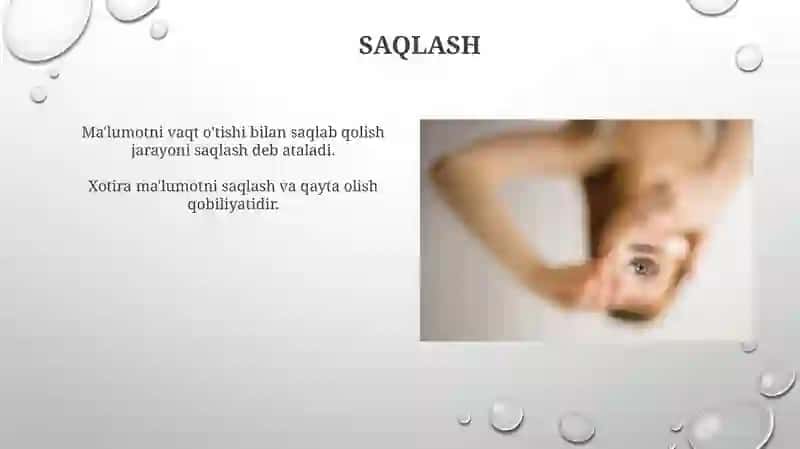 Psixologiya fanidan Xotira 4