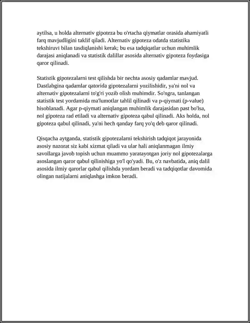 Statistik gipotezalarni tekshirish 4