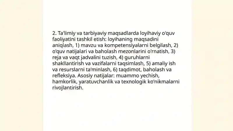 Texnologiya ta'limi nazariyasi va metodikasi 4