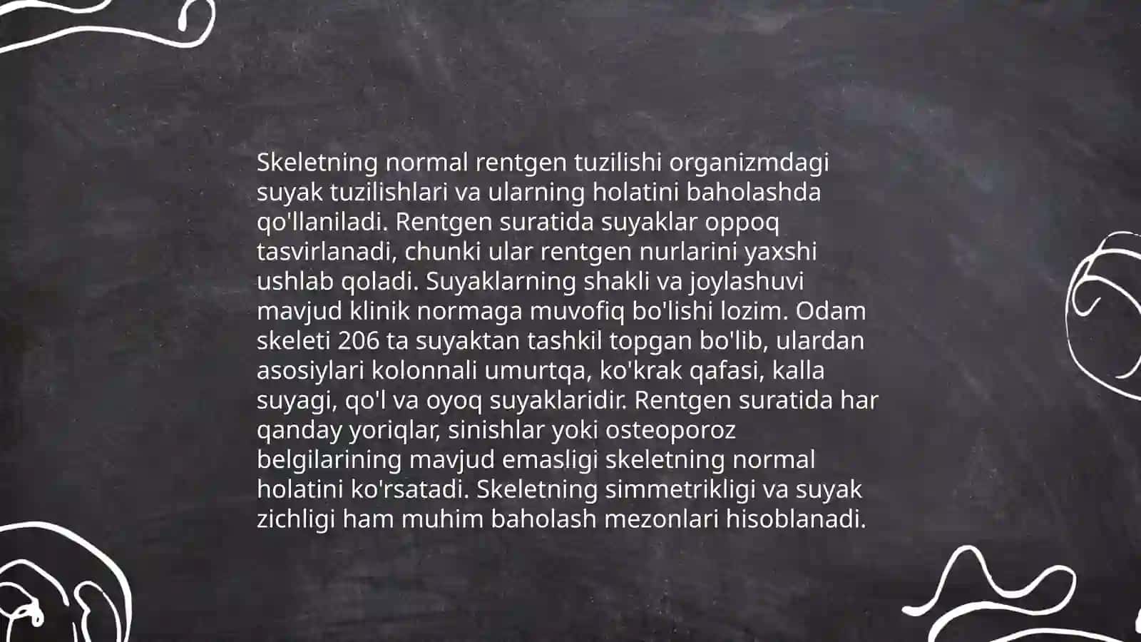 Skelet suyaklarning rentgen anatomiyasi.Suyaklarning anamalyalari 4