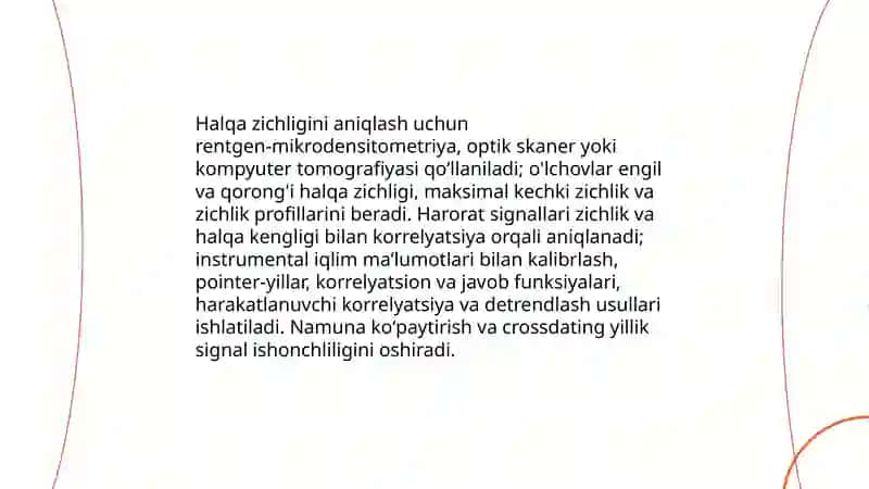 Daraxtlarning radial halqalari boʻyicha avvalgi ekologik holatni aniqlash 4
