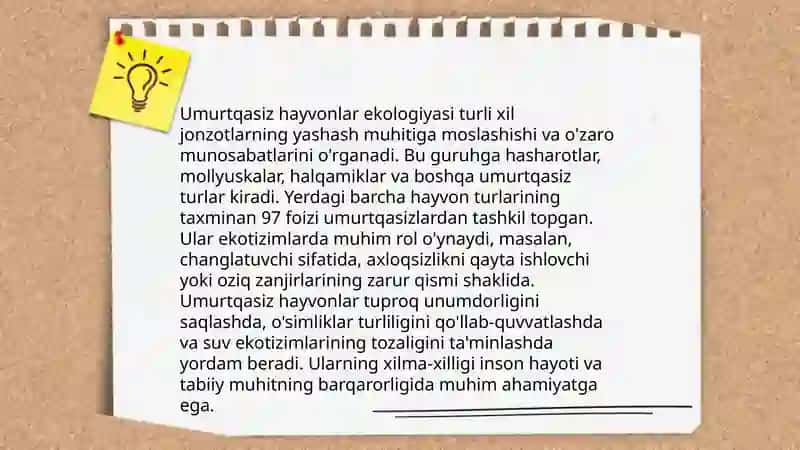 Umurtqasiz hayvonlar zoologiyasi fani maqsadi va vazifalari 4