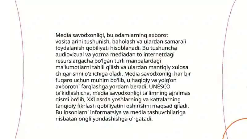 Soxta yangiliklarga qarshi kurashishda media savodxonlikning o'rni qanday va 4