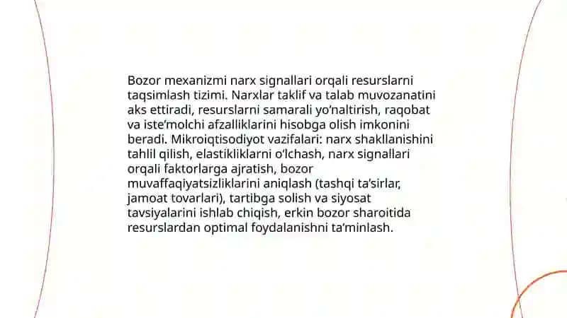 Iqtisodiyotni erkinlashtirish sharoitida Mikroiqtisodiyot fanining vazifalari 4