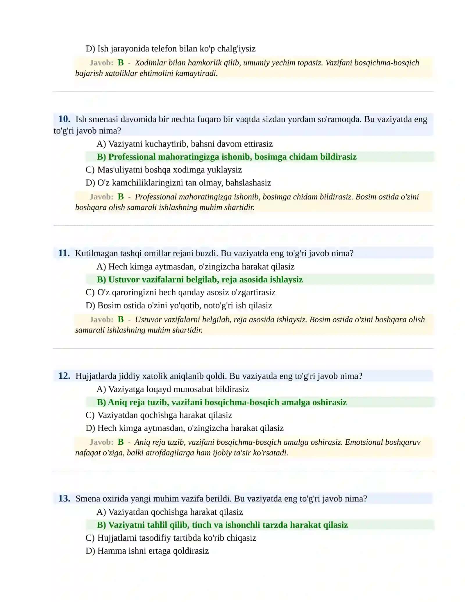BOJXONA XIZMATIGA ISHGA KIRISH PSIXOLOGIK SINOV Testlari 4