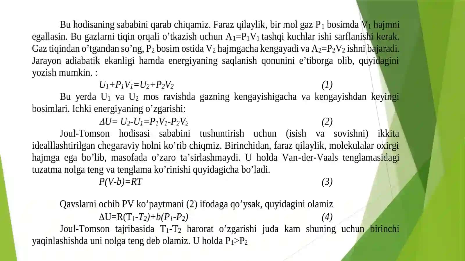 GAZLARNI SIYRAKLASHTIRISH VA SUYULTIRISH 4