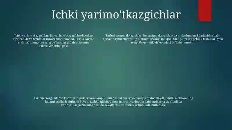 Yarimótkazgichlarning Xususiy Va Aralashmali Ótkazuvchanligi 4
