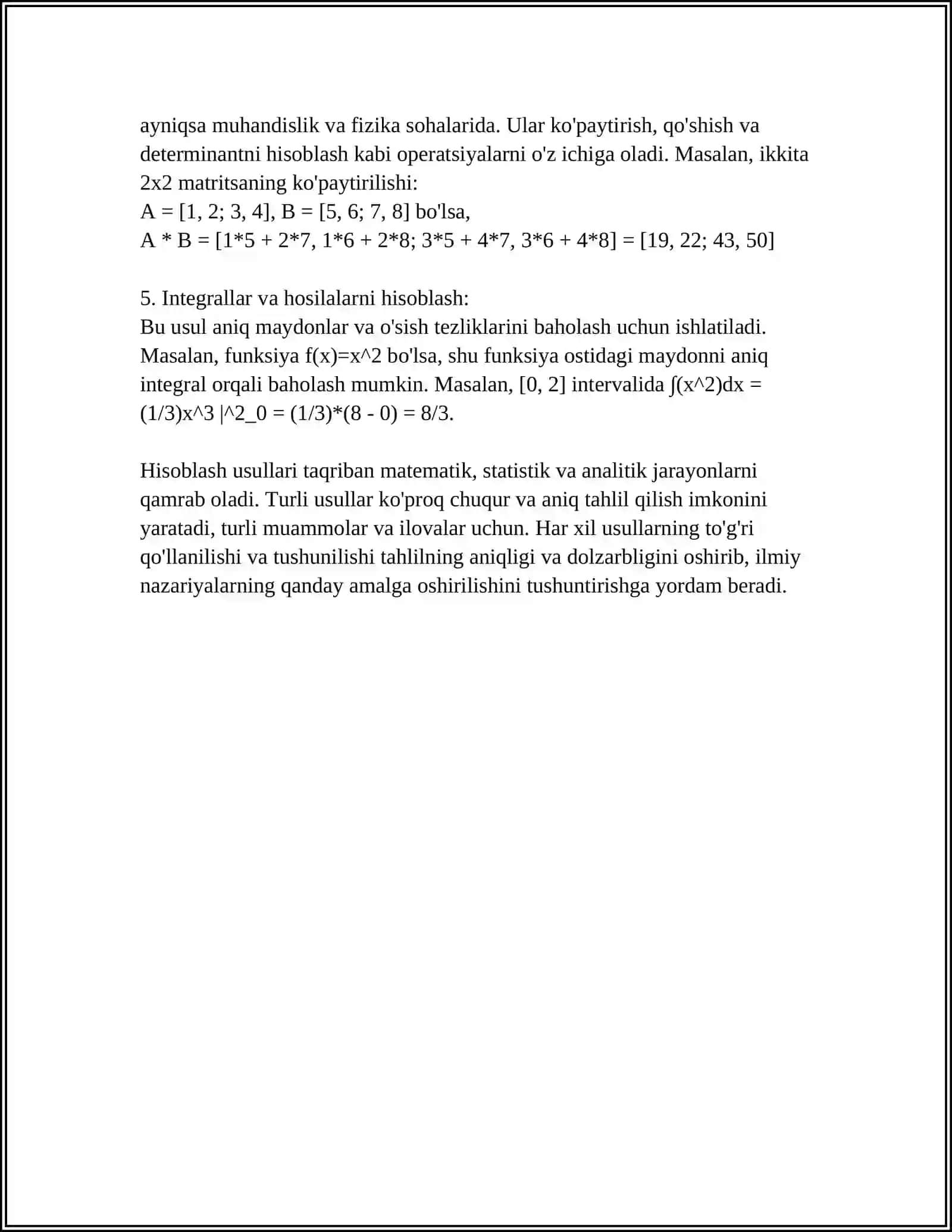 Hisoblash usullari 4