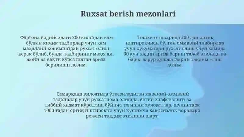 Оммавий тадбирлар рухсатнома масалалари 4