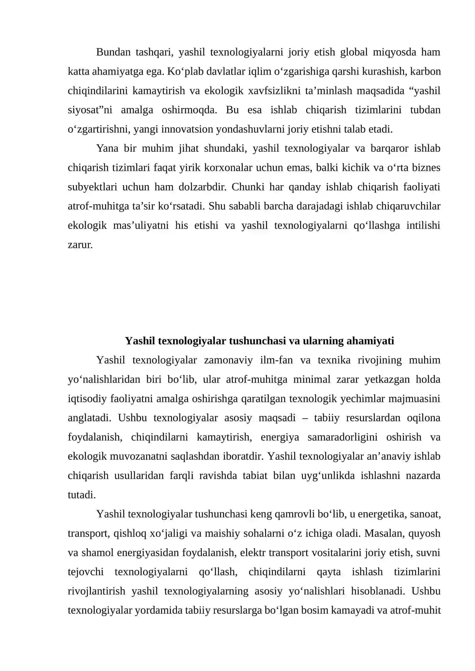 Yashil texnologiyalar va innovatsiyalar: barqaror ishlab chiqarish tizimlari 4