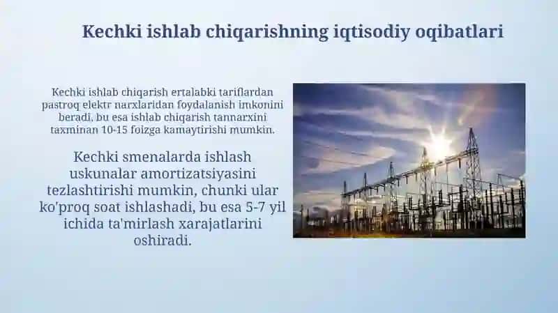 ''Elektr energiyasi sharoitda zavod faqat kechasi ishlab chiqarishni boshladi''Bu qanday tanlov'' 4