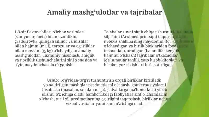Asosiy Miqdorlar va Ularni O'lchov Birliklarini O'rgatish Metodikasi 4