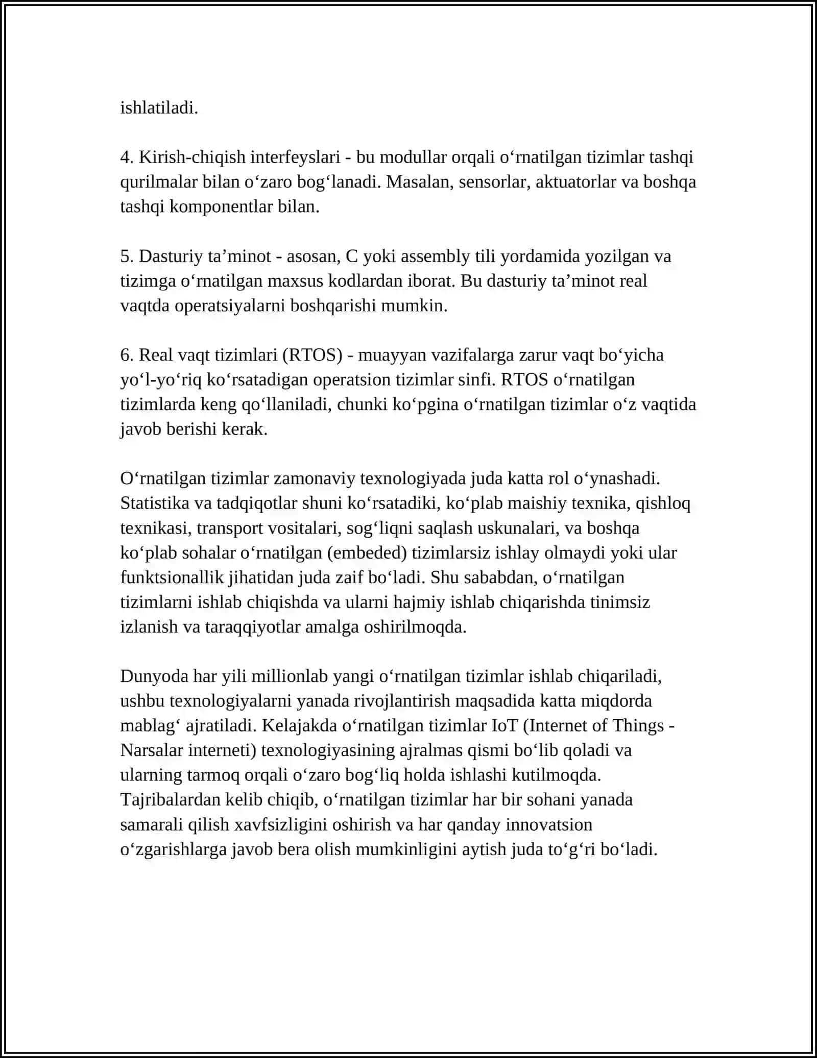 O‘rnatilgan tizimlar 4