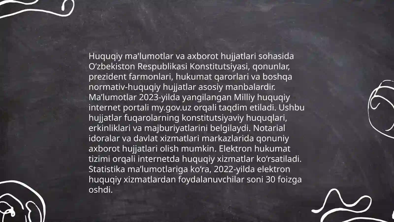 Huquqiy ma'lumotlar va axborot hujjatlari 4