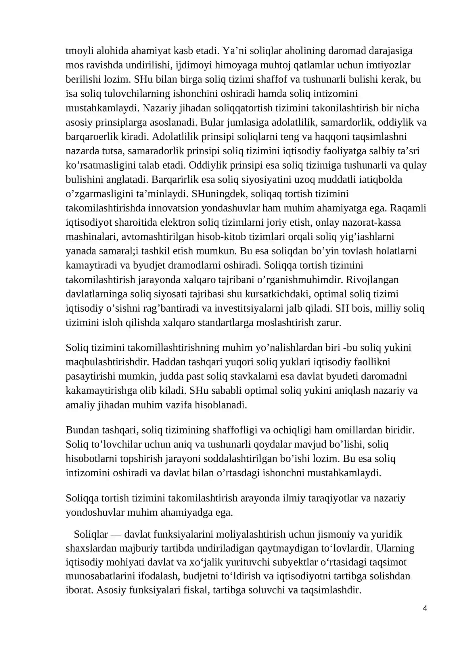 Soliqa tortish tizimini takomilashtirish nazariy asoslari 4