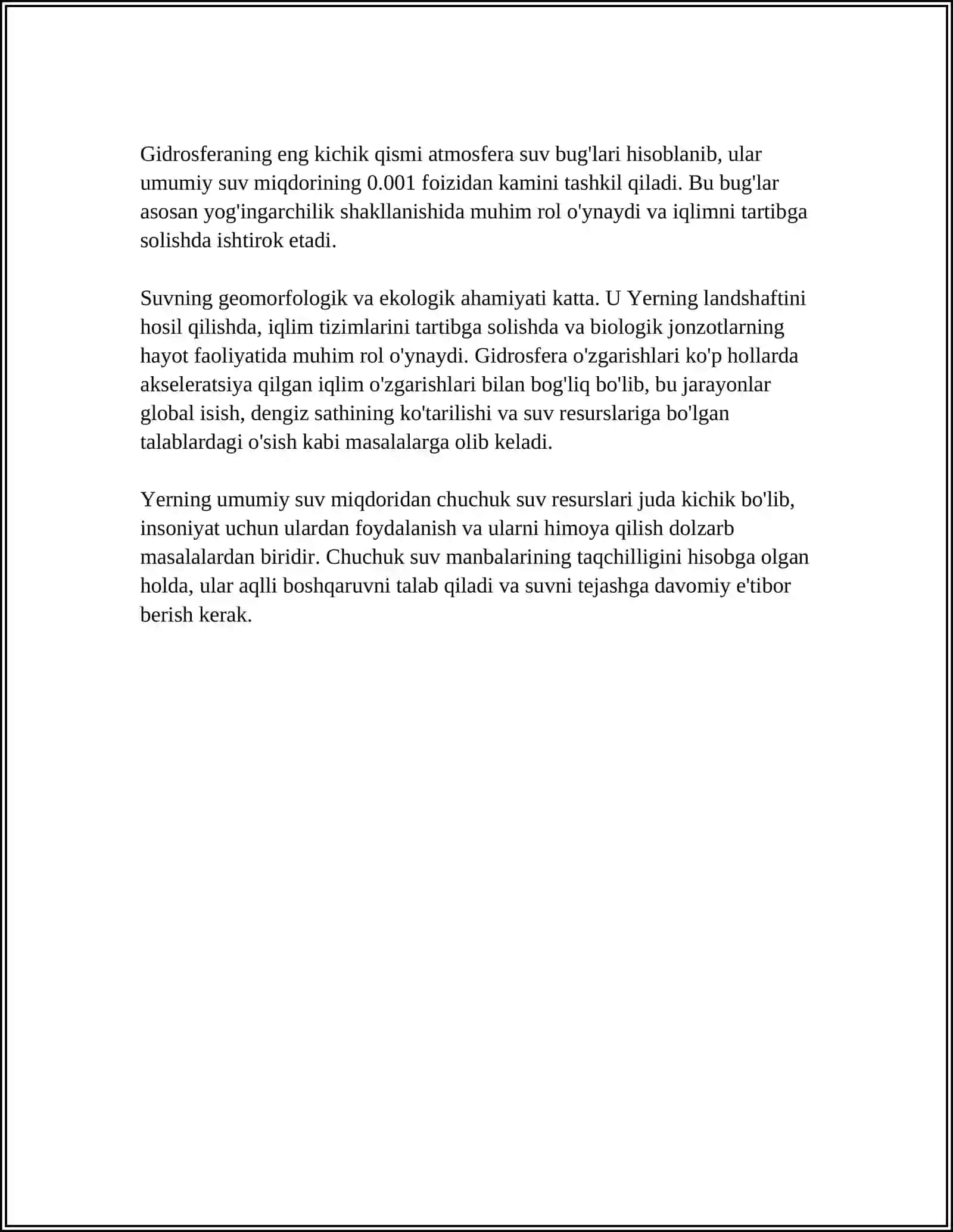Yerning Gidrosferasi 4