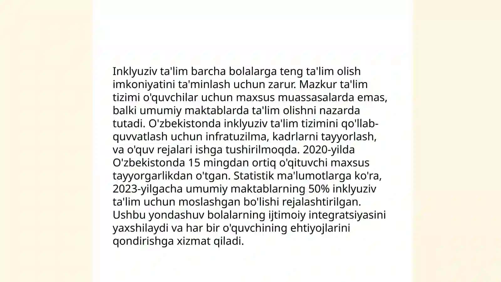 Inklyuziv ta'lim tolerant muhitni yaratish vositasi sifatida 4