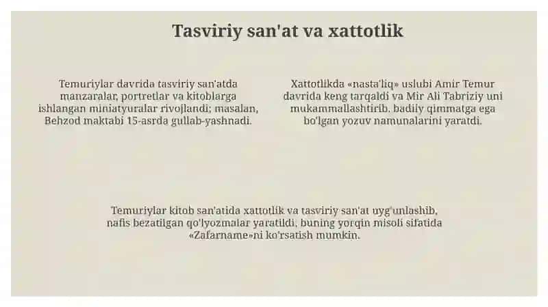 Temuriylar madaniyatining merosi 4