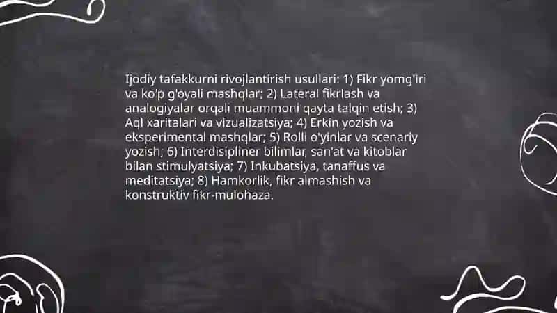 Intelekt va kreativlikning nazariy asoslari 4