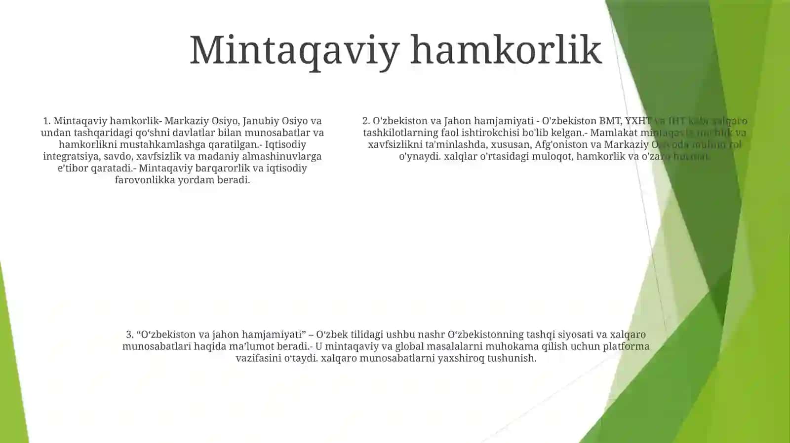 O‘zbekistonning xalqaro hamjamiyatdagi o‘rni: tinchlik va taraqqiyot ovozi 4