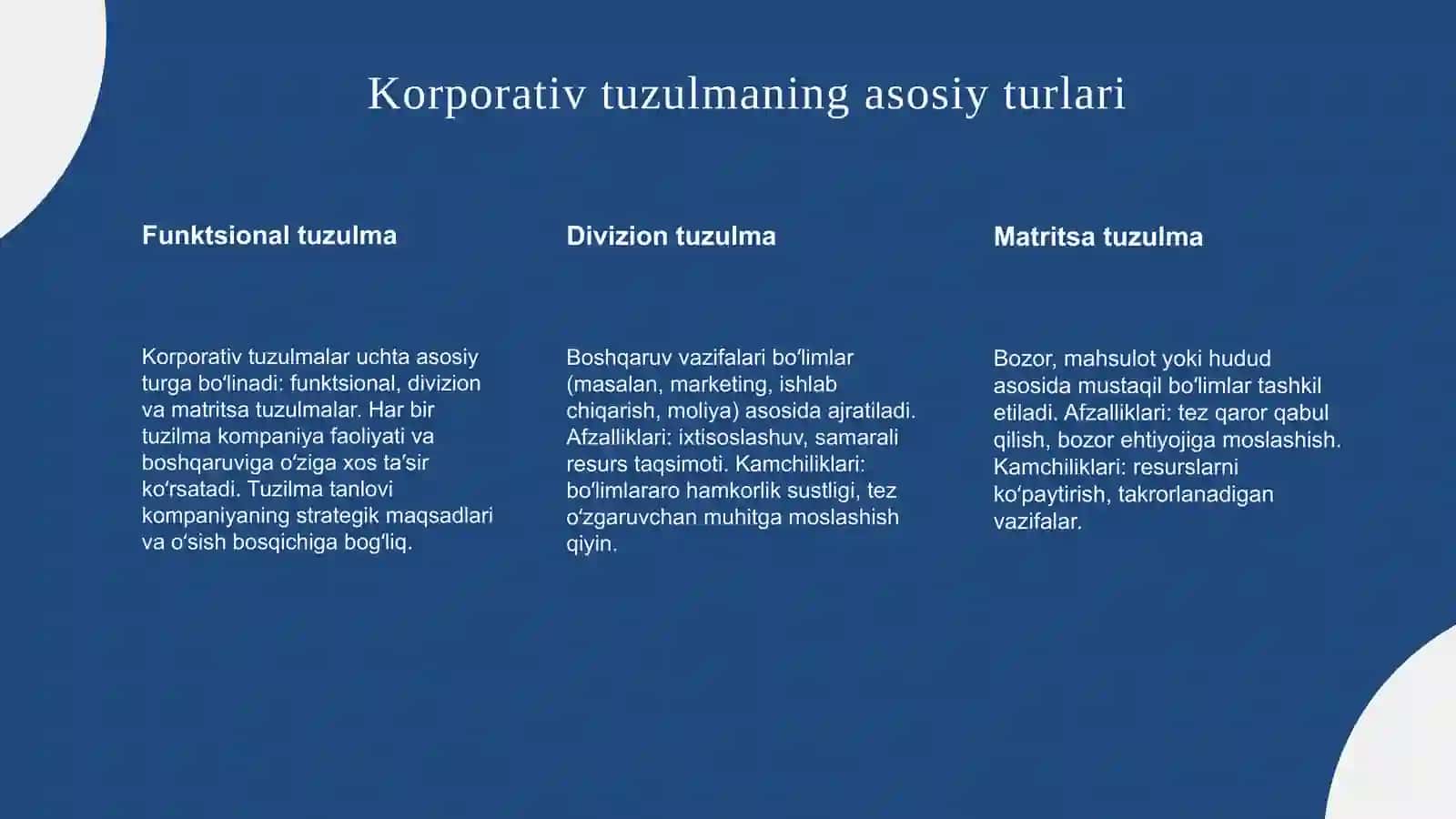 Korporativ tuzulamalar va ularning rivojlanish istiqbollari 4