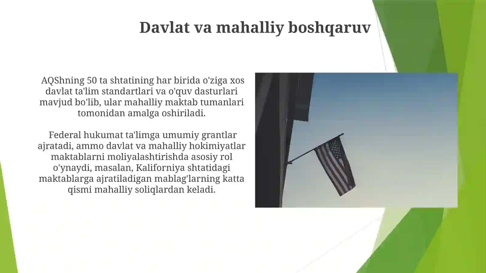 Amerika Qoʻshma Shtatlaridagi Boshlangʻich Taʼlim Tizimi 4