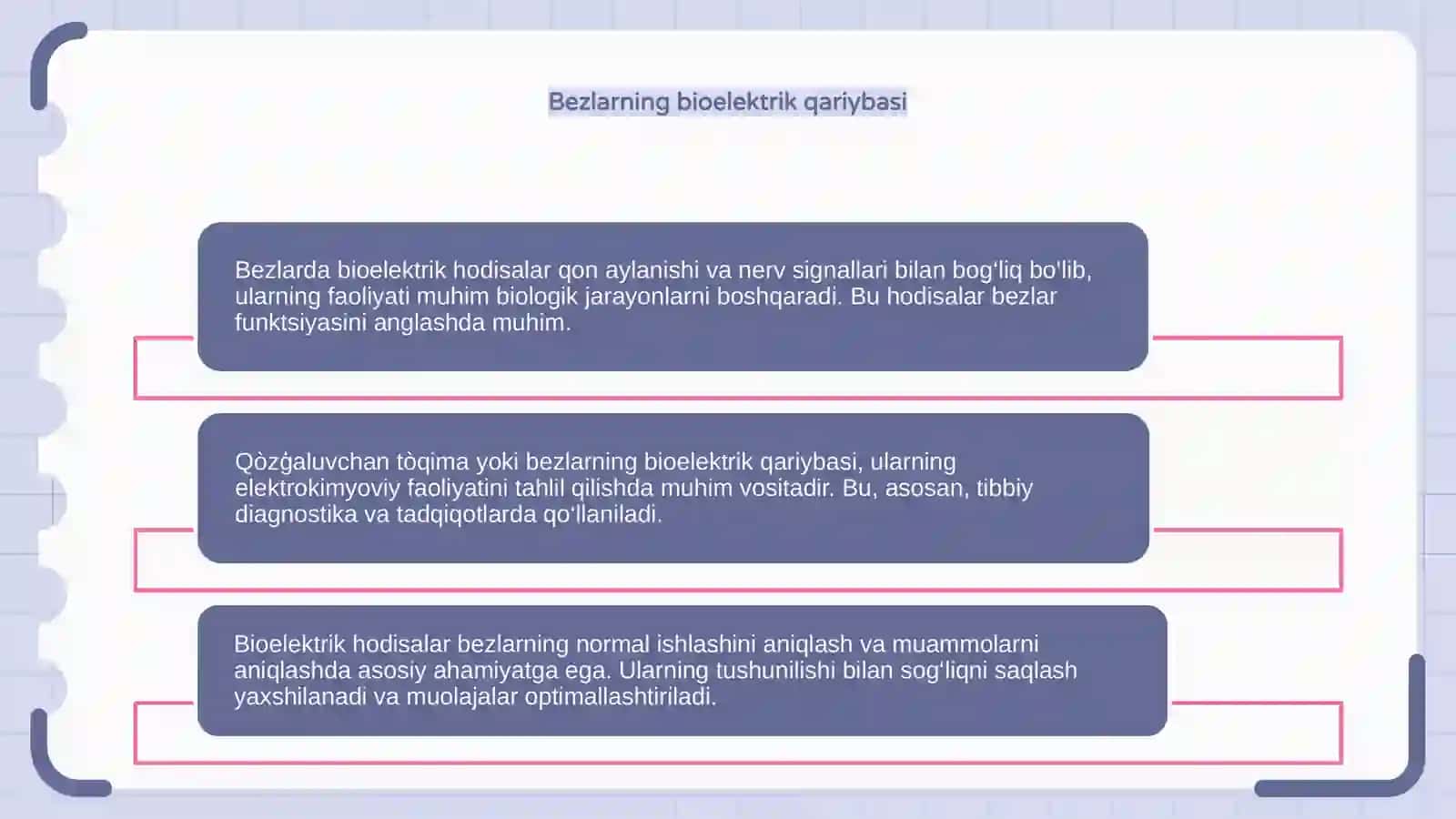 Qòzģaluvchan tòqima( bezlarda) bioelektrik hodisalar 4